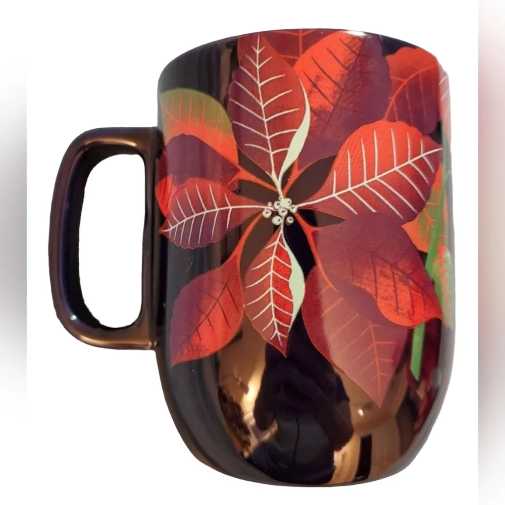 Starbucks Limited Edition 2020 Deep Navy Poinsettia Christmas Holiday Mug‎ 12oz